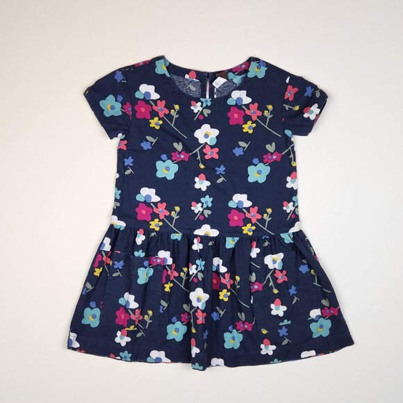 Tea Collection Floral Drop Waist Short Sleeve Pocket Dress sz 5 - Picture 1 of 10